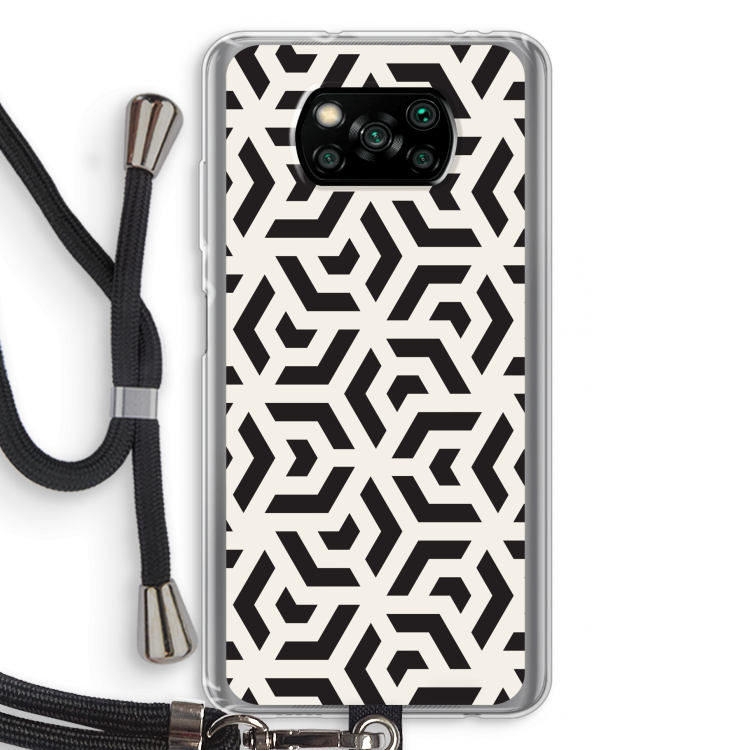 Crazy pattern: Xiaomi Poco X3 Pro Transparant Hoesje met koord