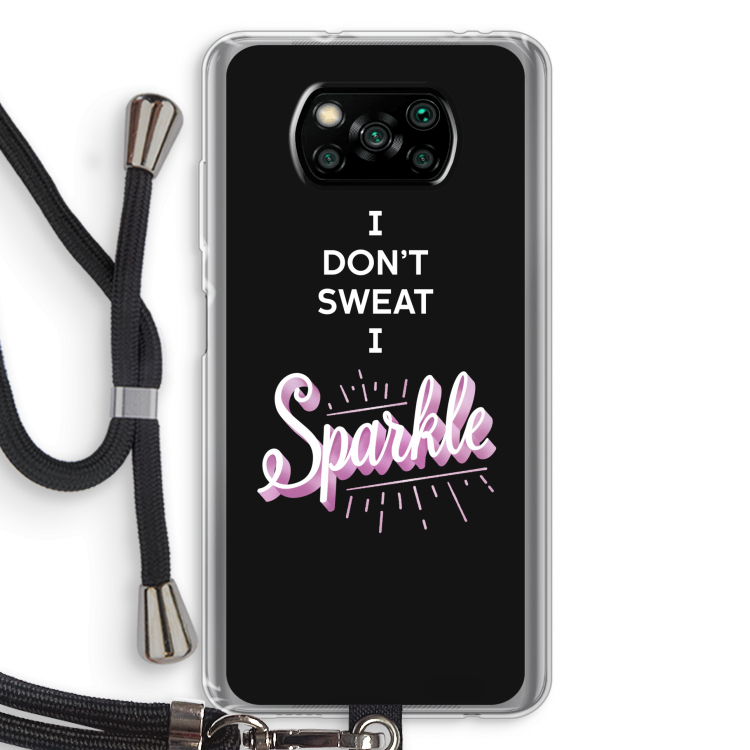 Sparkle quote: Xiaomi Poco X3 Pro Transparant Hoesje met koord