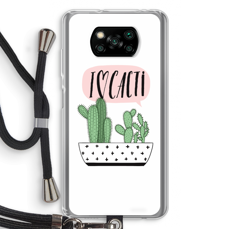 I love cacti: Xiaomi Poco X3 Pro Transparant Hoesje met koord