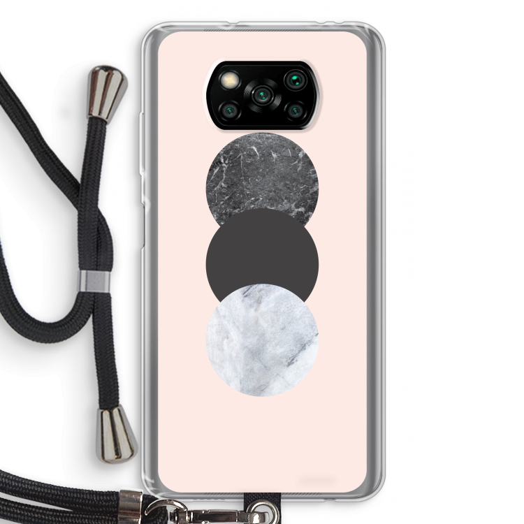 Marmeren cirkels: Xiaomi Poco X3 Pro Transparant Hoesje met koord