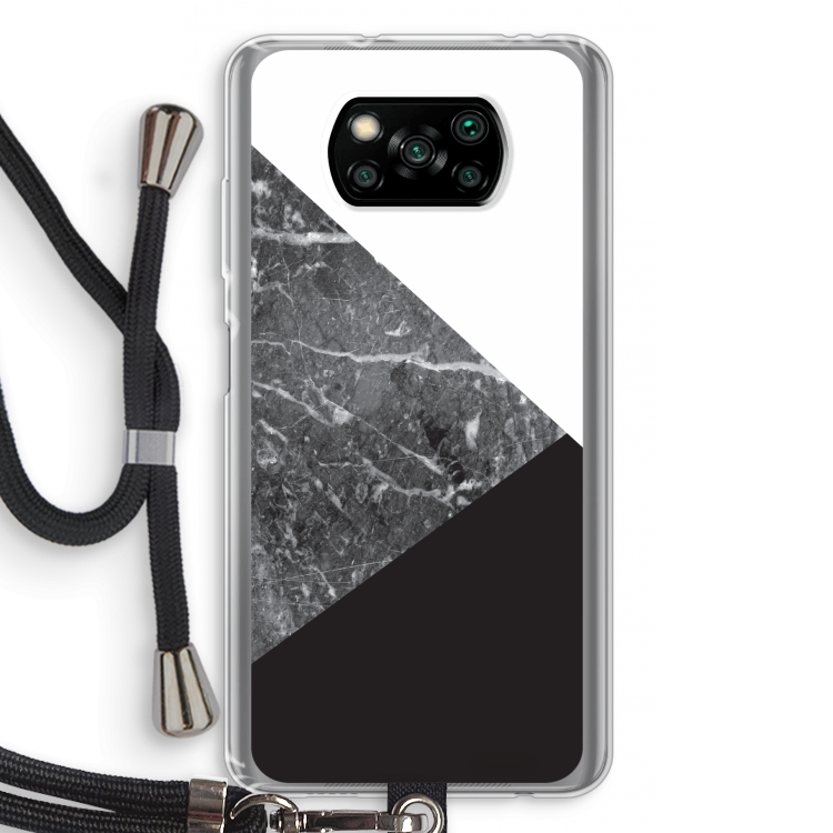 Combinatie marmer: Xiaomi Poco X3 Pro Transparant Hoesje met koord