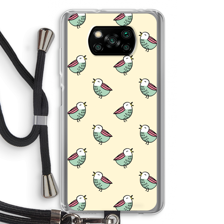Vogeltjes: Xiaomi Poco X3 Pro Transparant Hoesje met koord