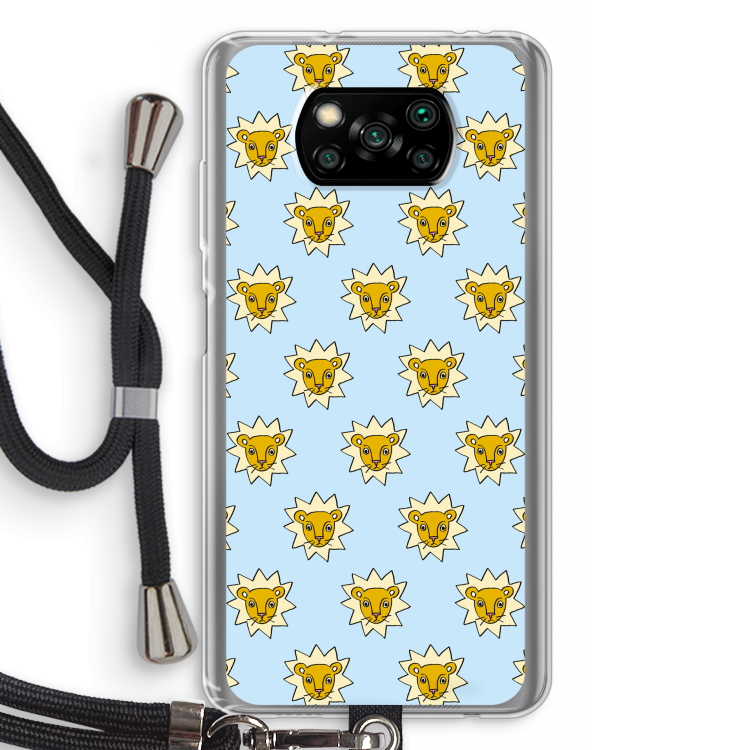 Leeuwenkoppen: Xiaomi Poco X3 Pro Transparant Hoesje met koord