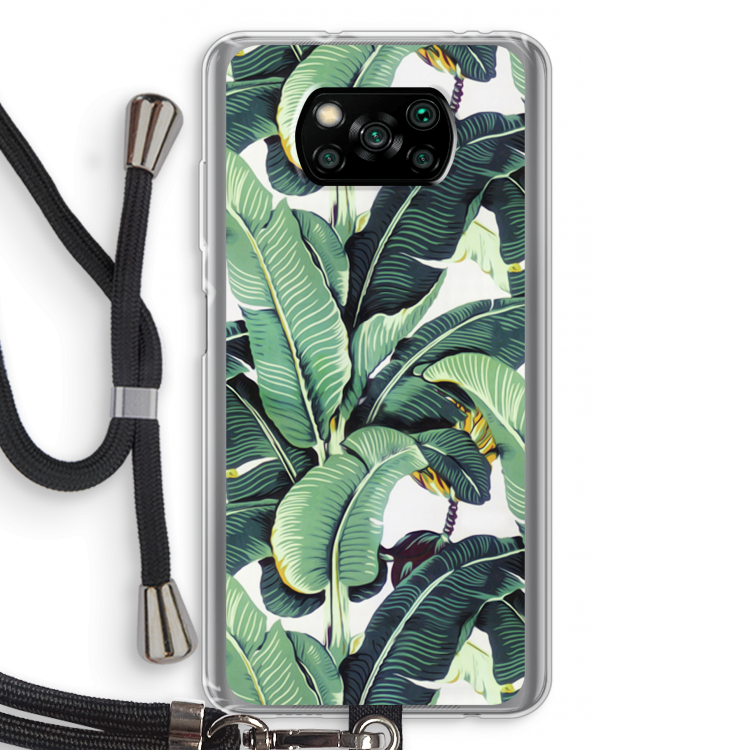 Bananenbladeren: Xiaomi Poco X3 Pro Transparant Hoesje met koord