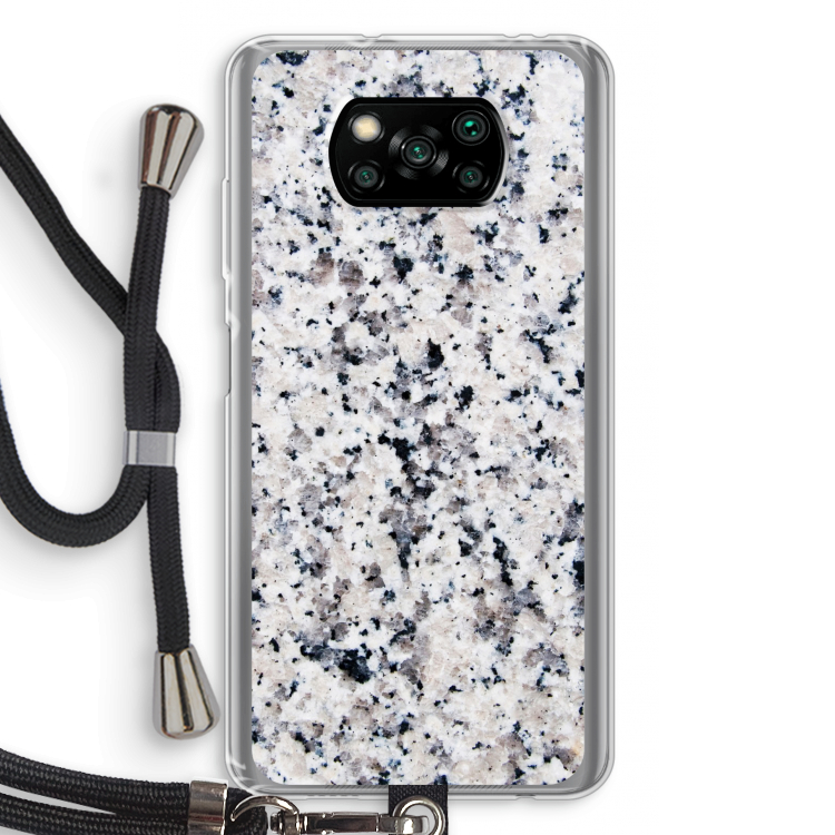 Gespikkelde marmer: Xiaomi Poco X3 Pro Transparant Hoesje met koord