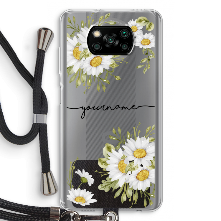 Daisies: Xiaomi Poco X3 Pro Transparant Hoesje met koord