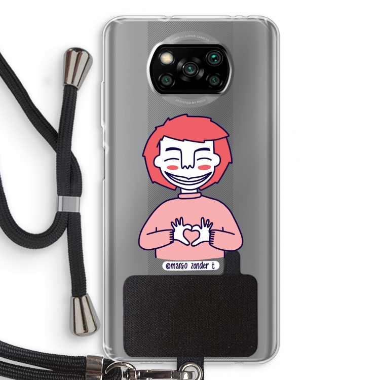 Hartje: Xiaomi Poco X3 Pro Transparant Hoesje met koord