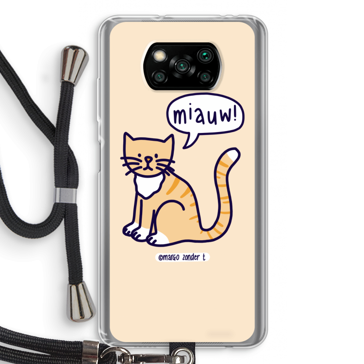 Miauw: Xiaomi Poco X3 Pro Transparant Hoesje met koord