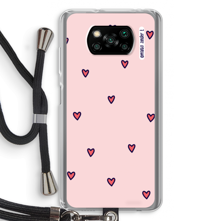 Hartjes: Xiaomi Poco X3 Pro Transparant Hoesje met koord