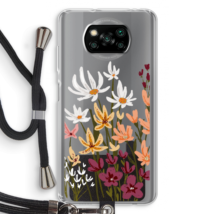 Painted wildflowers: Xiaomi Poco X3 Pro Transparant Hoesje met koord