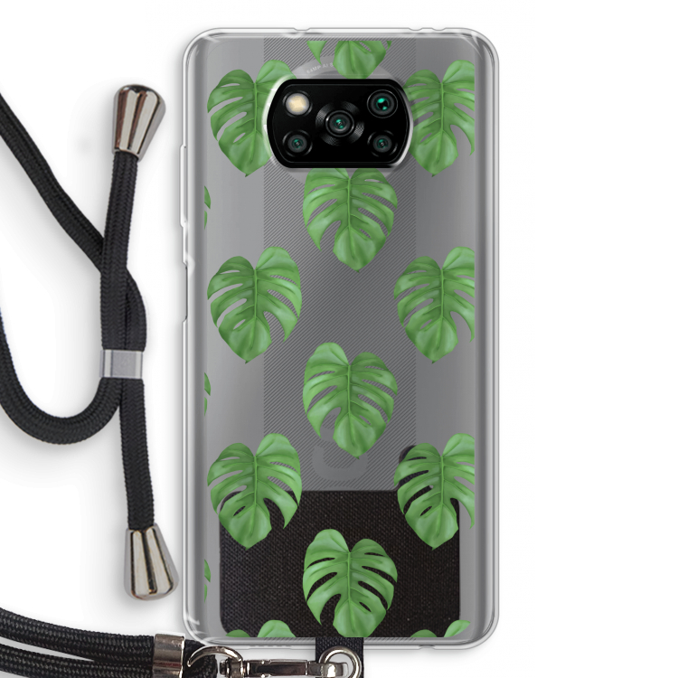 Monstera leaves: Xiaomi Poco X3 Pro Transparant Hoesje met koord