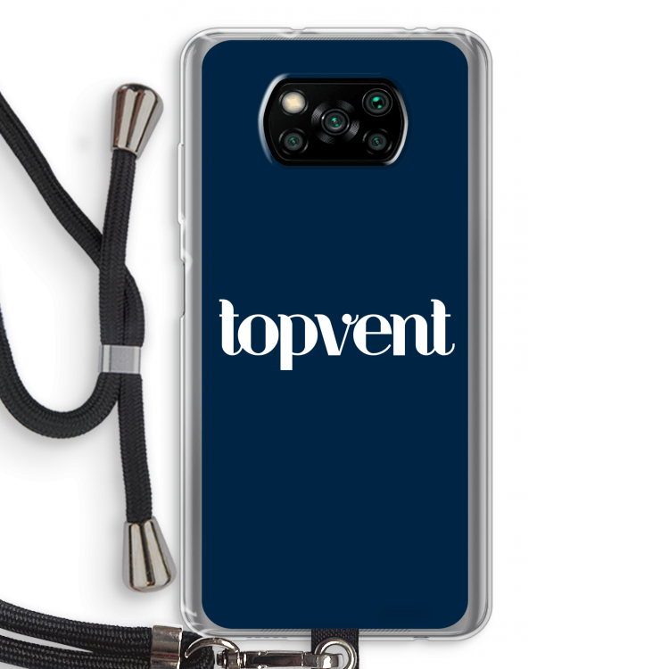 Topvent Navy: Xiaomi Poco X3 Pro Transparant Hoesje met koord
