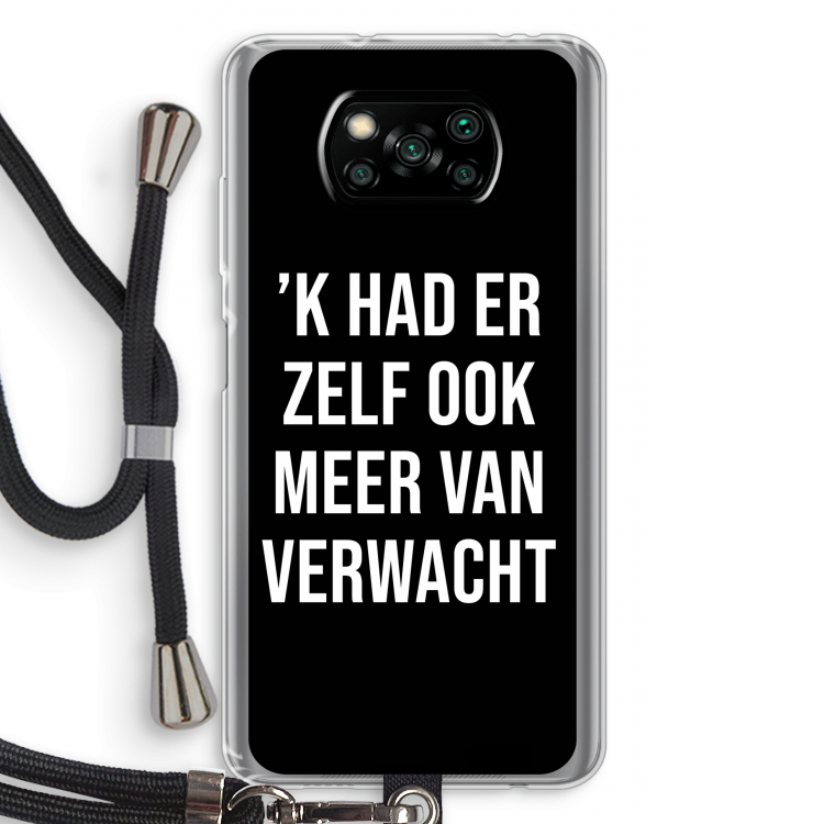 Meer verwacht - Zwart: Xiaomi Poco X3 Pro Transparant Hoesje met koord