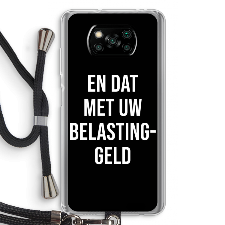 Belastinggeld - Zwart: Xiaomi Poco X3 Pro Transparant Hoesje met koord