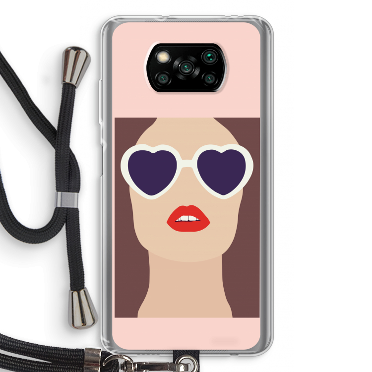 Red lips: Xiaomi Poco X3 Pro Transparant Hoesje met koord