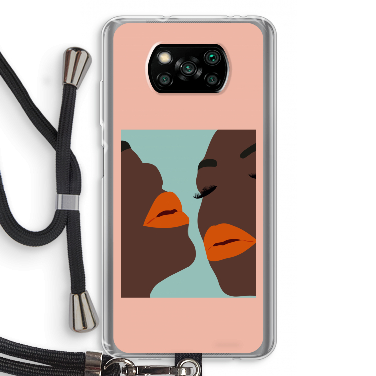 Orange lips: Xiaomi Poco X3 Pro Transparant Hoesje met koord