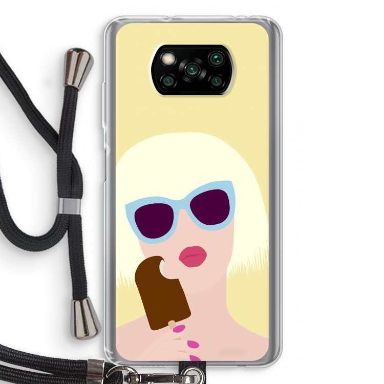 Ice cream: Xiaomi Poco X3 Pro Transparant Hoesje met koord