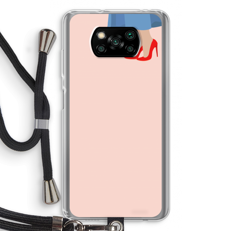 High heels: Xiaomi Poco X3 Pro Transparant Hoesje met koord
