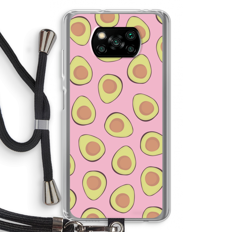 Dancing avocados: Xiaomi Poco X3 Pro Transparant Hoesje met koord