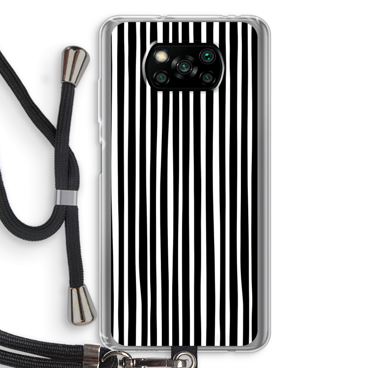 Stripes: Xiaomi Poco X3 Pro Transparant Hoesje met koord