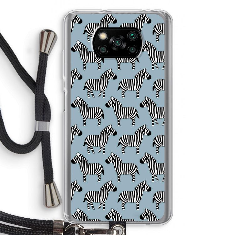 Zebra: Xiaomi Poco X3 Pro Transparant Hoesje met koord