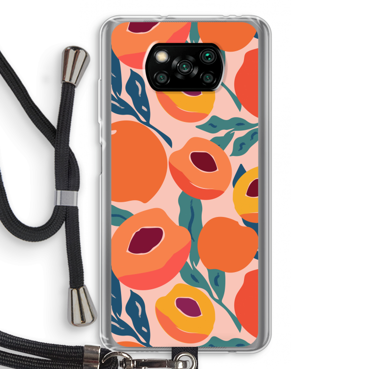 Perzik: Xiaomi Poco X3 Pro Transparant Hoesje met koord