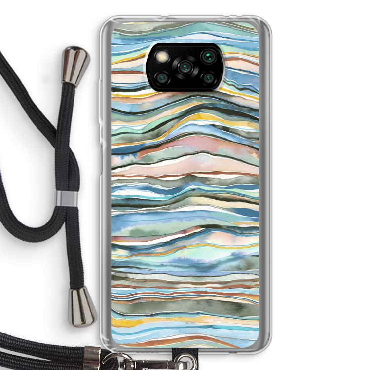 Watercolor Agate: Xiaomi Poco X3 Pro Transparant Hoesje met koord