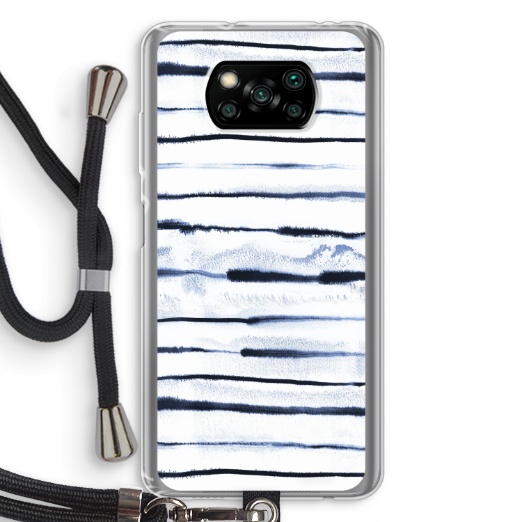 Ink Stripes: Xiaomi Poco X3 Pro Transparant Hoesje met koord