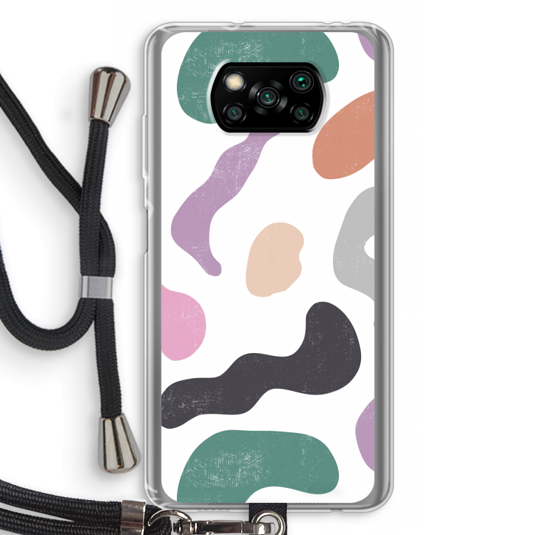Memphis Shapes: Xiaomi Poco X3 Pro Transparant Hoesje met koord