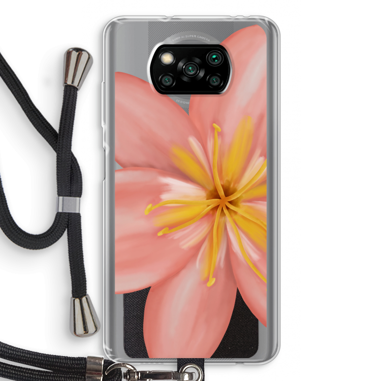 Pink Ellila Flower: Xiaomi Poco X3 Pro Transparant Hoesje met koord