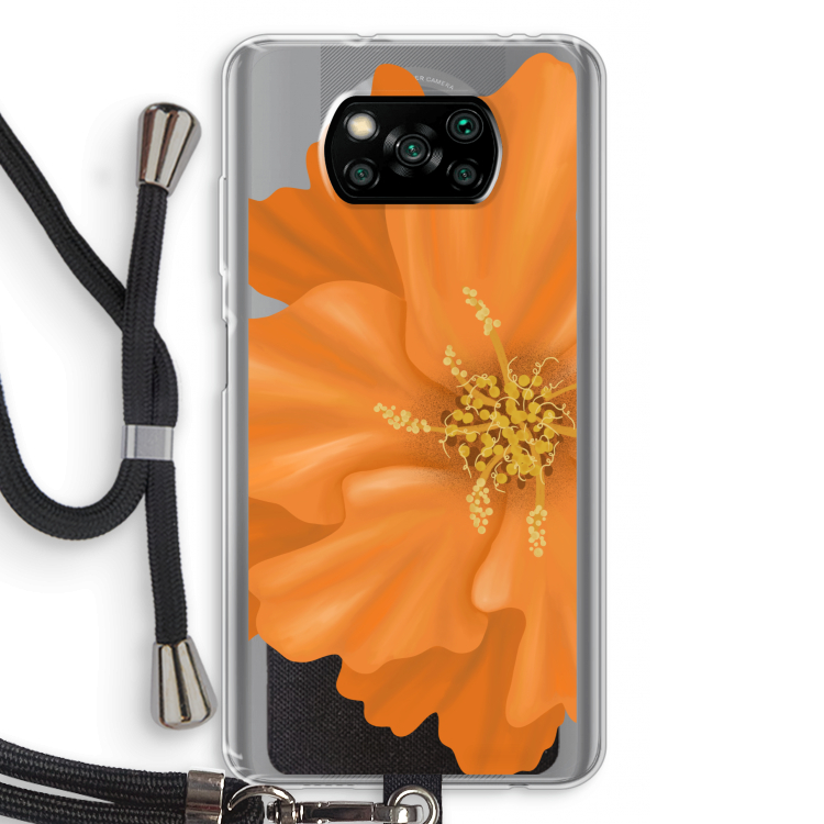 Orange Ellila flower: Xiaomi Poco X3 Pro Transparant Hoesje met koord