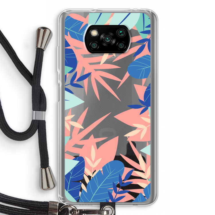 Tropisch: Xiaomi Poco X3 Pro Transparant Hoesje met koord