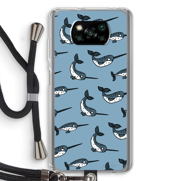 Narwhal: Xiaomi Poco X3 Pro Transparant Hoesje met koord