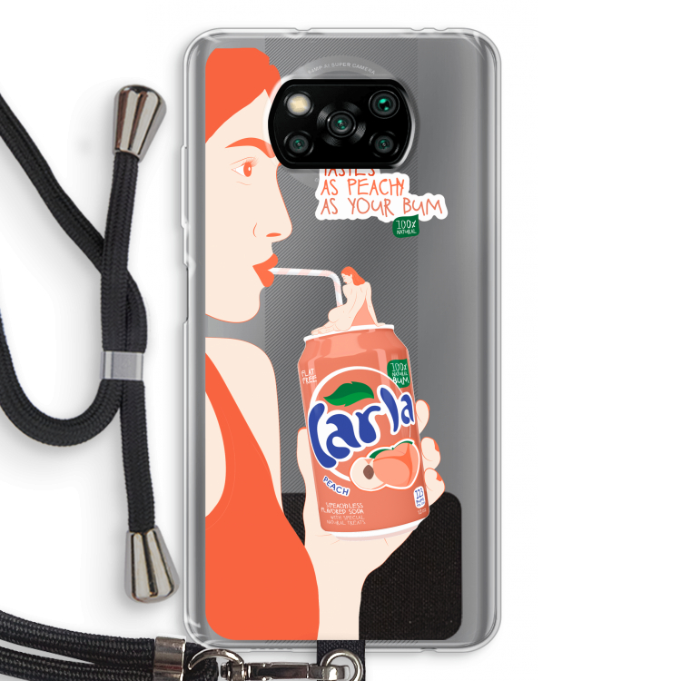 Peach please!: Xiaomi Poco X3 Pro Transparant Hoesje met koord