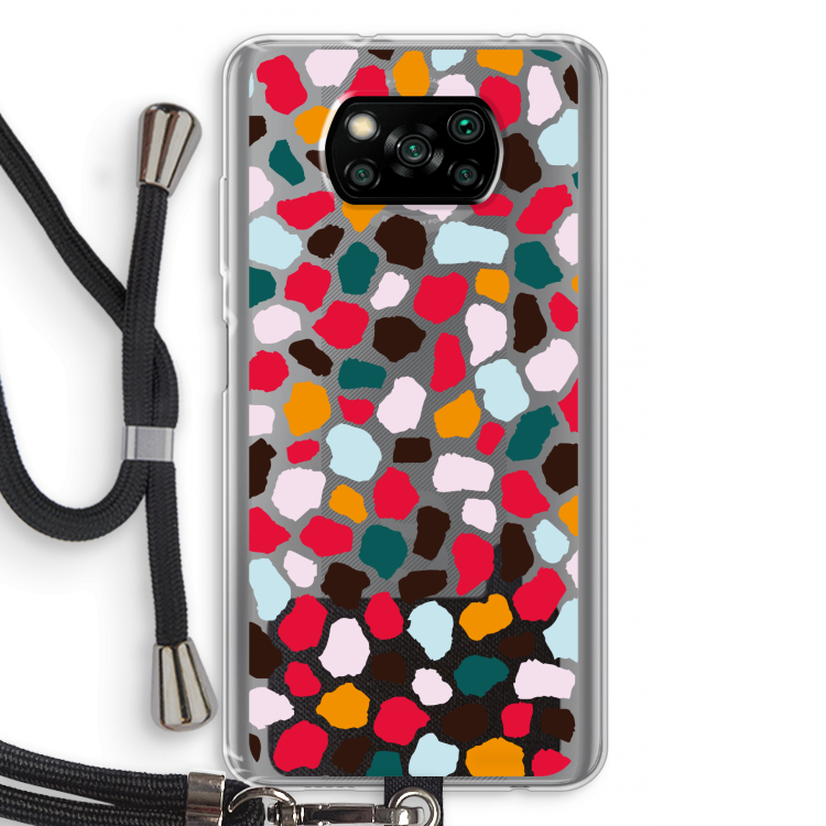 Colored Giraffe: Xiaomi Poco X3 Pro Transparant Hoesje met koord