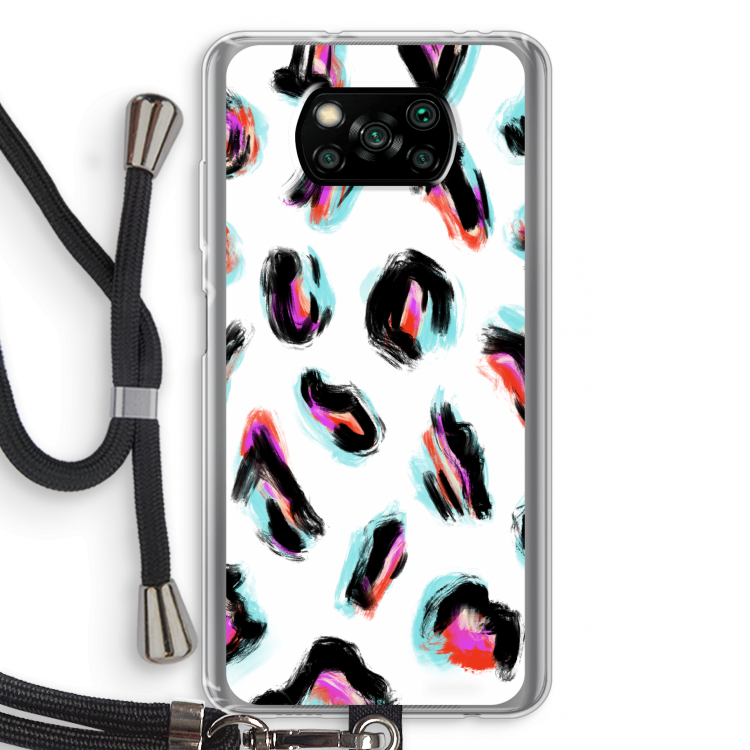 Cheetah color: Xiaomi Poco X3 Pro Transparant Hoesje met koord
