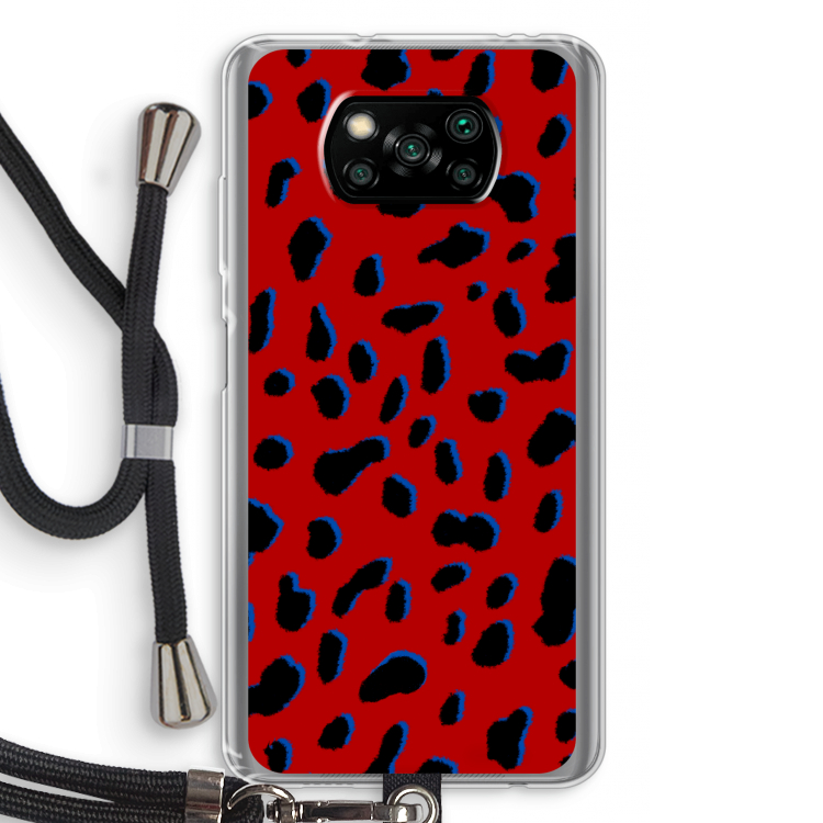 Red Leopard: Xiaomi Poco X3 Pro Transparant Hoesje met koord