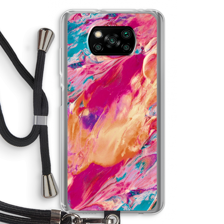 Pastel Echoes: Xiaomi Poco X3 Pro Transparant Hoesje met koord