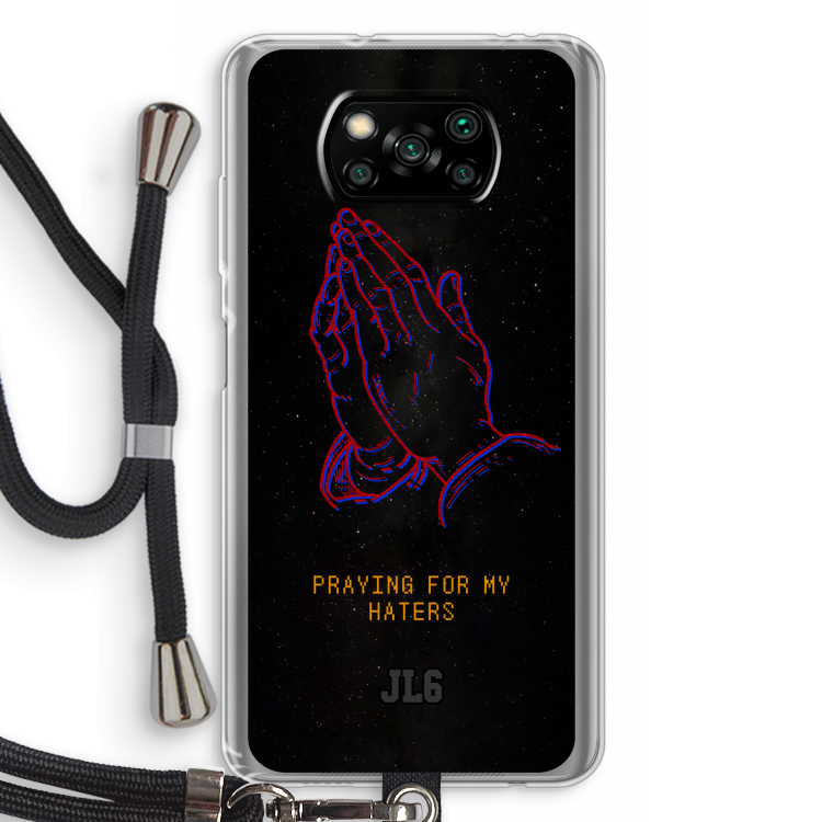 Praying For My Haters: Xiaomi Poco X3 Pro Transparant Hoesje met koord