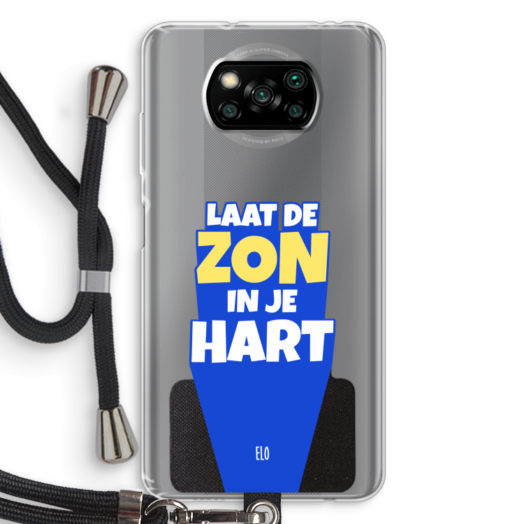 Laat de zon in je hart: Xiaomi Poco X3 Pro Transparant Hoesje met koord