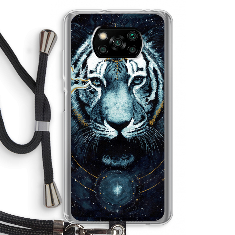 Darkness Tiger: Xiaomi Poco X3 Pro Transparant Hoesje met koord