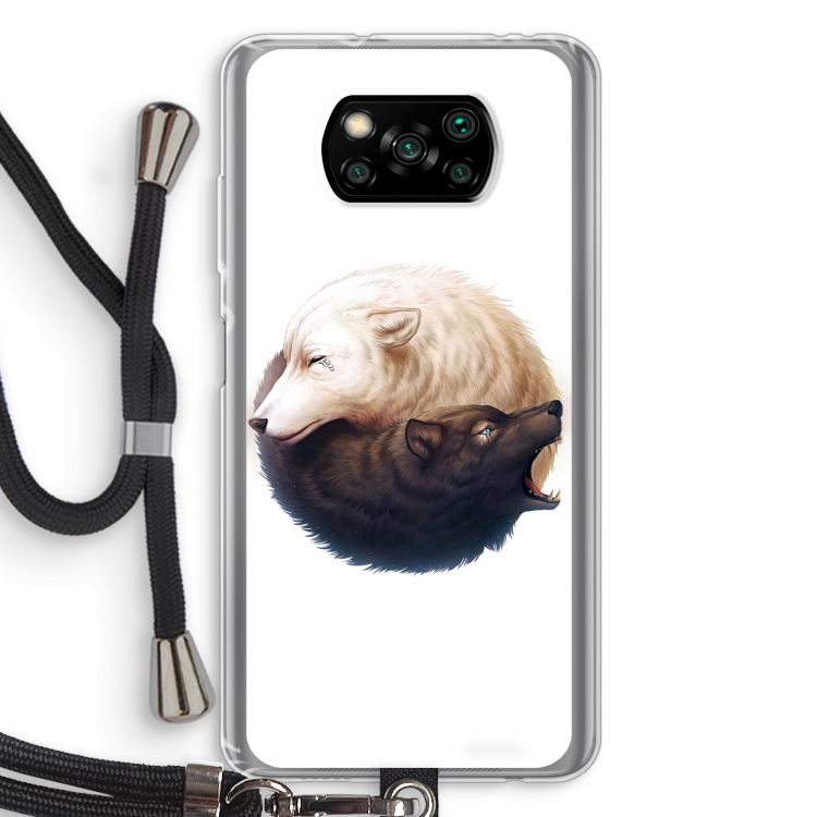 Yin Yang Wolves: Xiaomi Poco X3 Pro Transparant Hoesje met koord