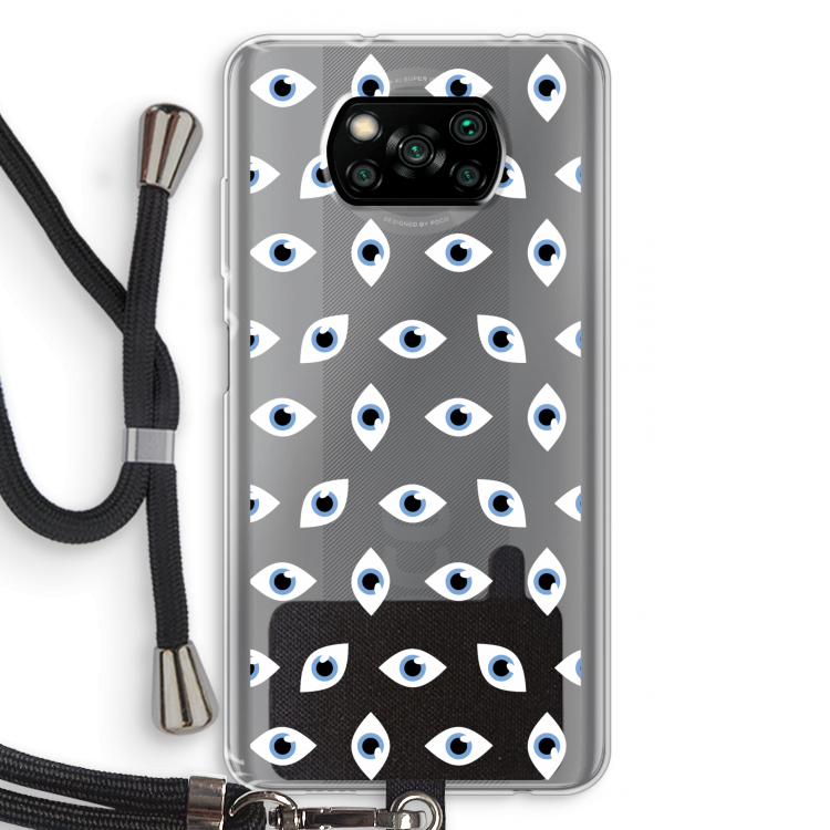 Eyes pattern: Xiaomi Poco X3 Pro Transparant Hoesje met koord
