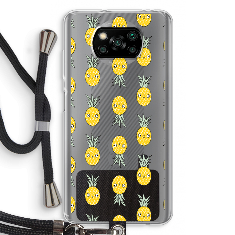 Ananas: Xiaomi Poco X3 Pro Transparant Hoesje met koord