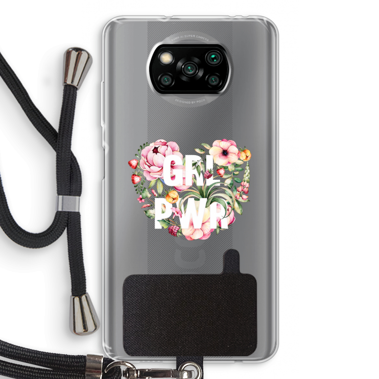 GRL PWR Flower: Xiaomi Poco X3 Pro Transparant Hoesje met koord