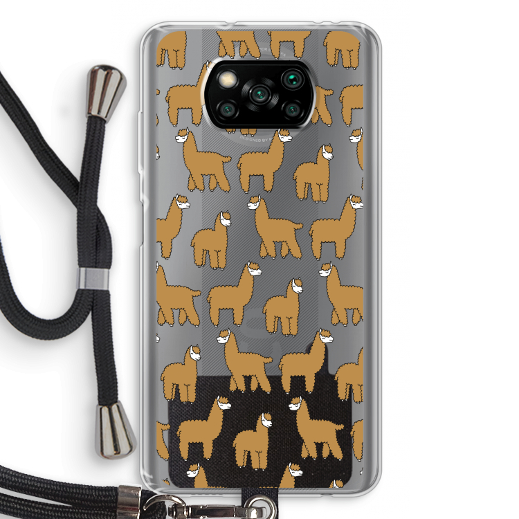 Alpacas: Xiaomi Poco X3 Pro Transparant Hoesje met koord