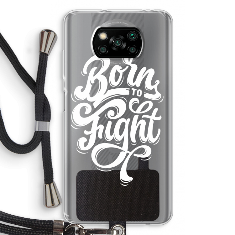 Born to Fight: Xiaomi Poco X3 Pro Transparant Hoesje met koord
