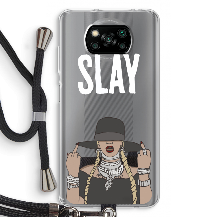 Slay All Day: Xiaomi Poco X3 Pro Transparant Hoesje met koord