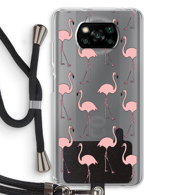 Anything Flamingoes: Xiaomi Poco X3 Pro Transparant Hoesje met koord