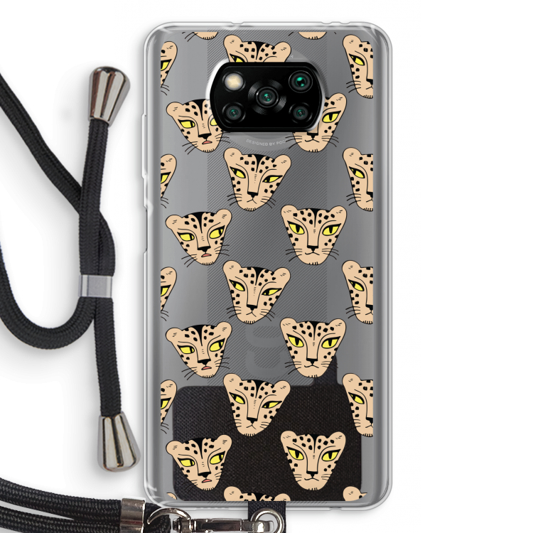 Tijger: Xiaomi Poco X3 Pro Transparant Hoesje met koord